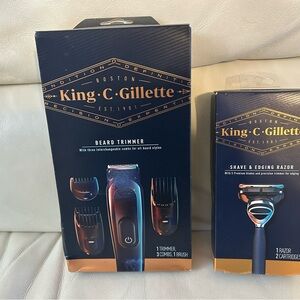 Gillette King C Beard Trimmer Set with 3 Interchangeable Combs PLUS shave Razor